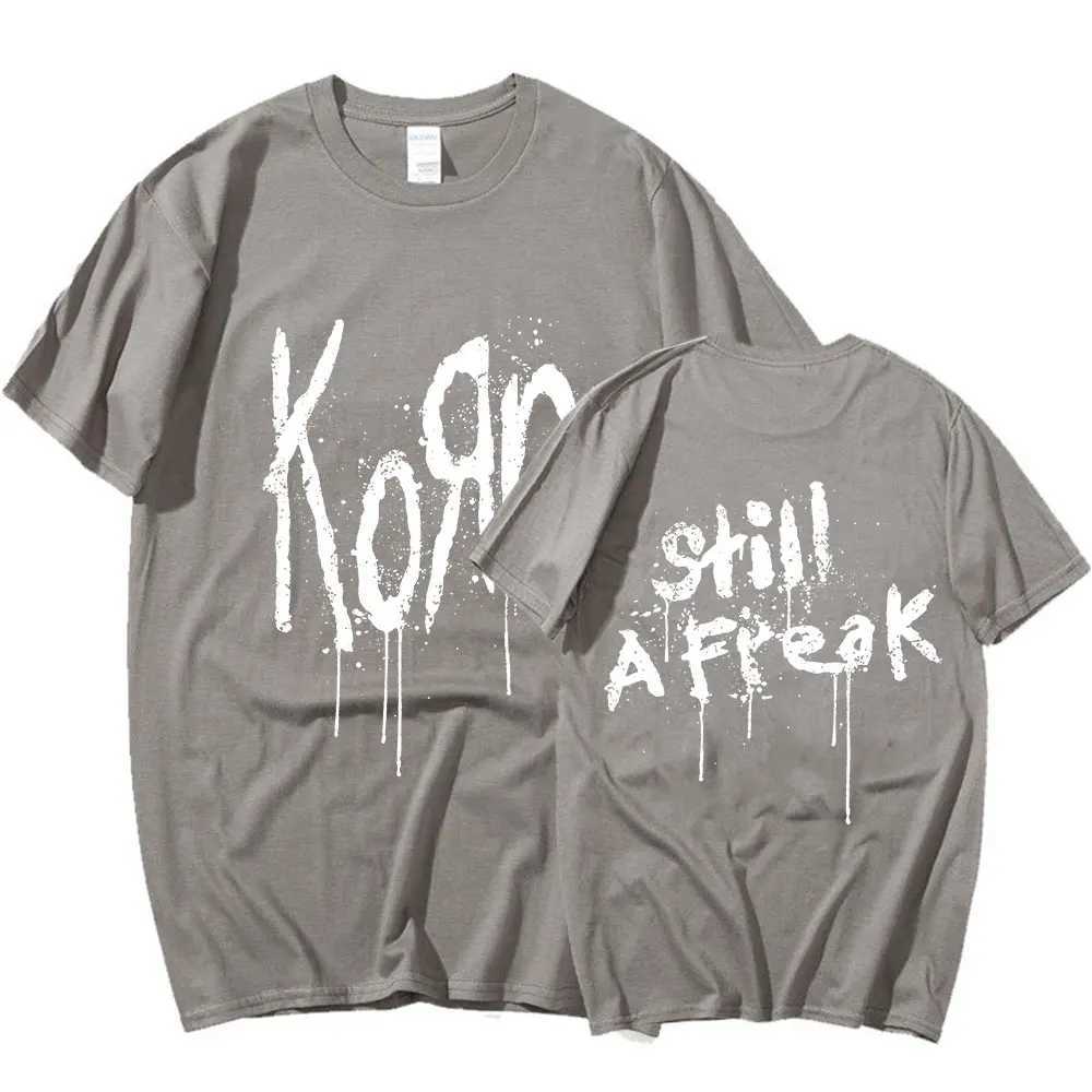 Korn Music Concert Rock Band World Tour T-shirt Mens Retro Metal Gothic Oversized T-shirt Street Clothing Short Sleeve T-shirtXJ250409