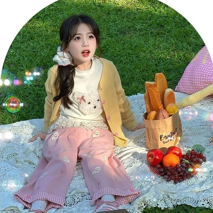 Ddmyshoesvip Girl S T Shirt Long Sleeved Outfit New Style Girls Autumn Sweet Lace Children S Top Trend For Babies In Spring And Autumn