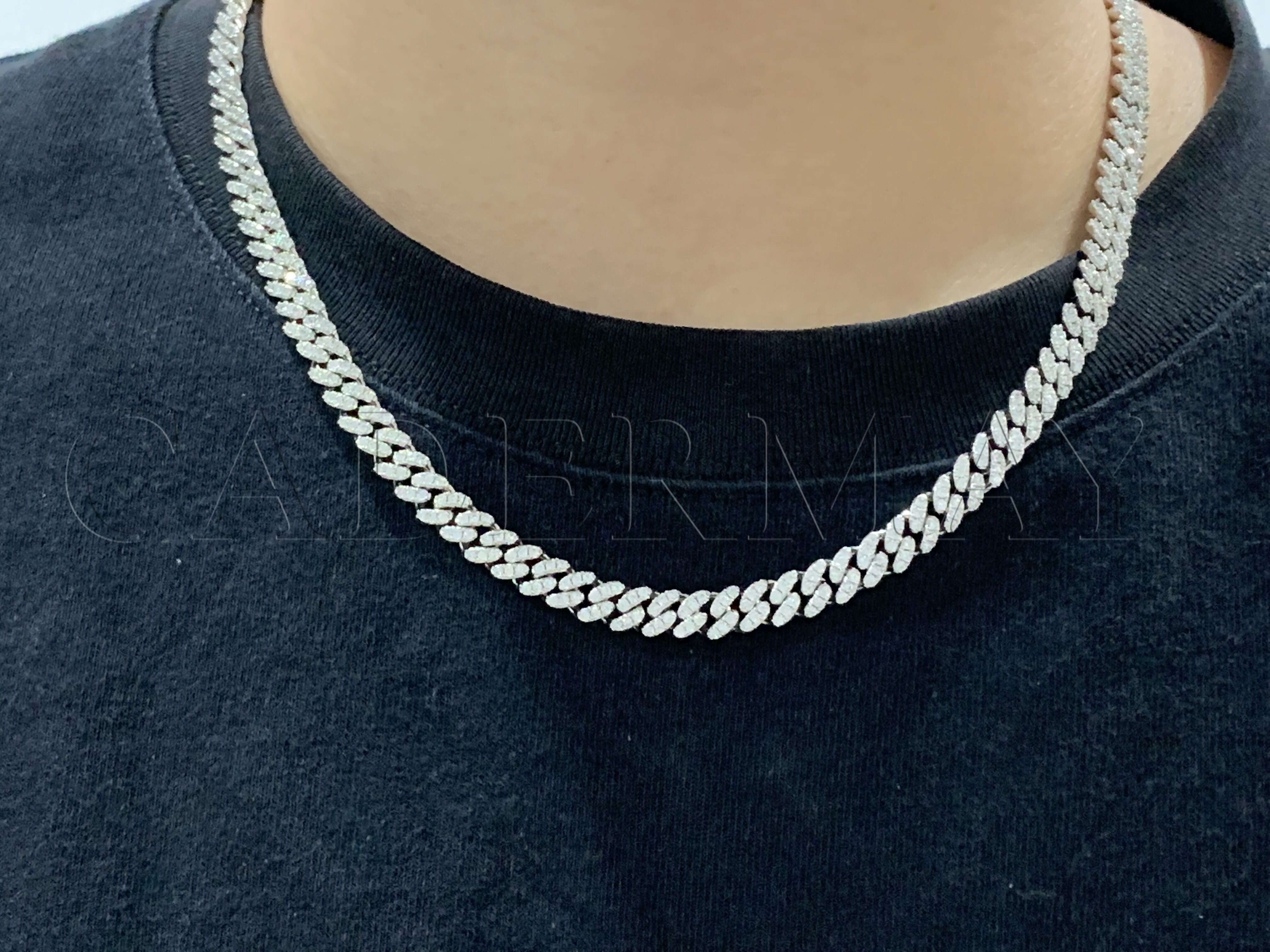 Cadermay 6mm D VVS Moissanite Miami Hip Hop Jewelry Men Women Gift Cuban k Chain