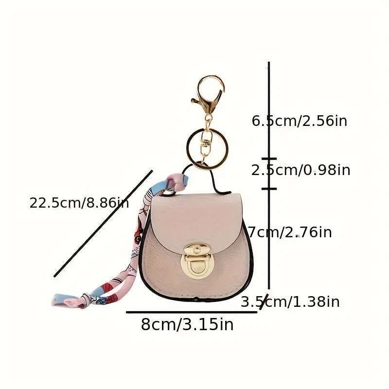 Elegant Mini Saddle Bag, Keychain With Premium Silk Scarf, Lightweight Faux Leather Coin Purse, Small Tote Bag Perfect Chic Gift