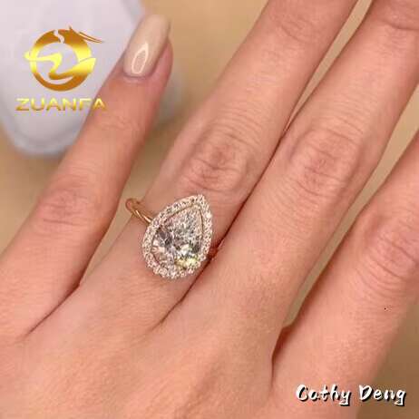 10k 14k 18k Real Gold D VVS Moissanite Ring Women Engagement Fashion Custom Wedding Band Moissanite Diamond Promise Rings