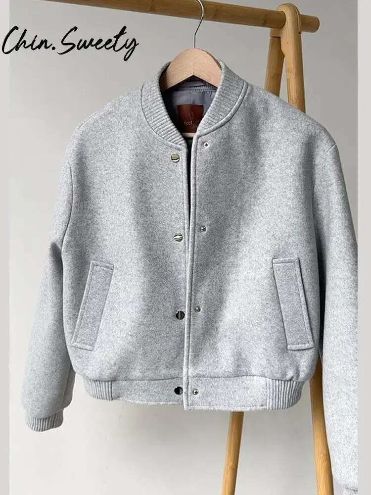 Sport Solid Women Short Coat Casual Long Sleeve Button Pocket Patchwork Female Outwear 2025 Spring Autumn Fashion Lady Jacket