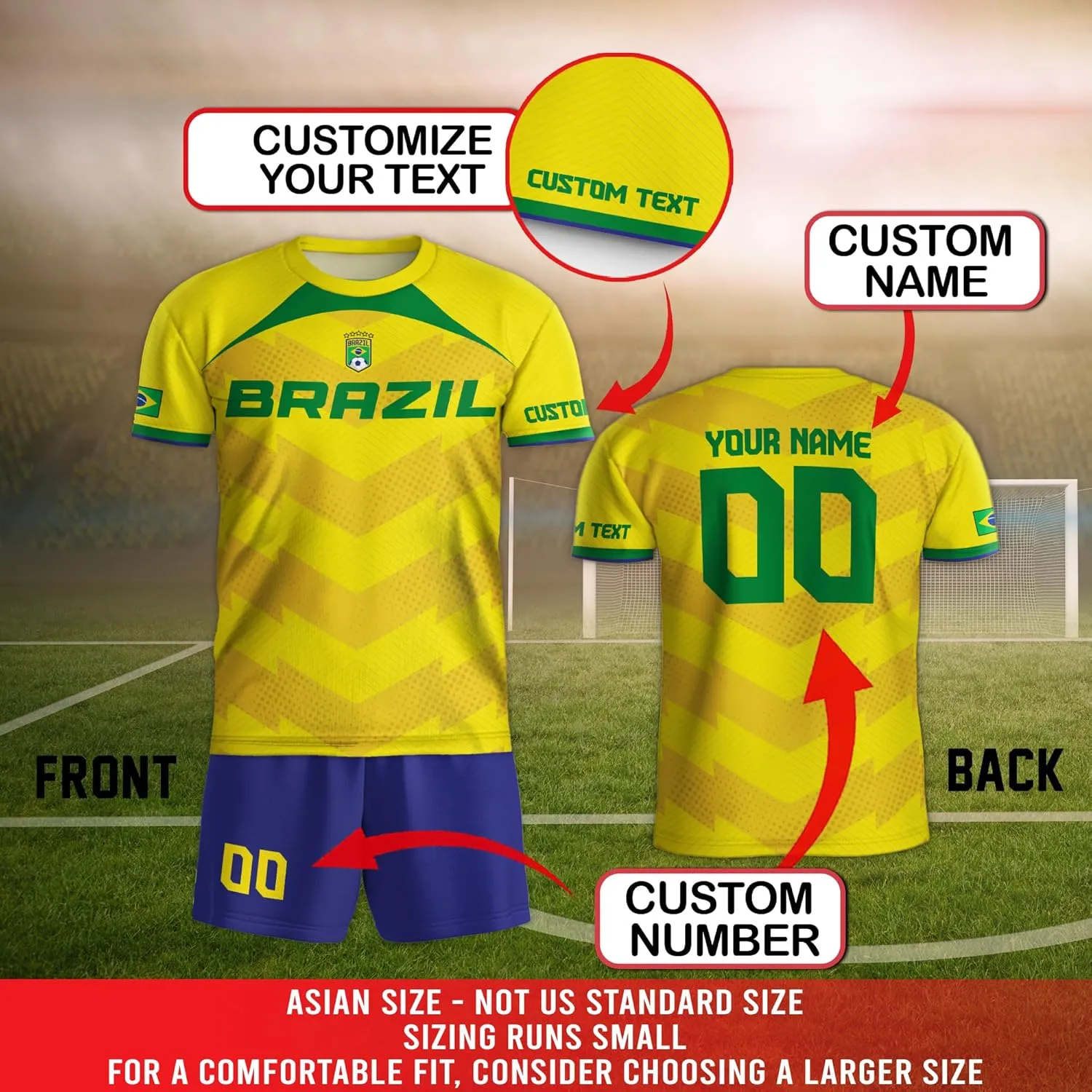 Personalized Brazil Soccer Jersey 2025, Custom Name Brazilian Soccer Jersey, Customized Brasil Soccer Jersey for Men