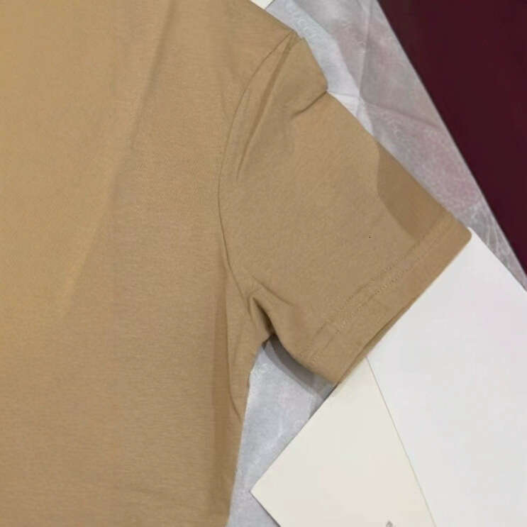 Khaki Letter Printed Round Neck Casual Slimming Versatile Pure Cotton Short Sleeved T-Shirt For Women's Spring And Summer New Style