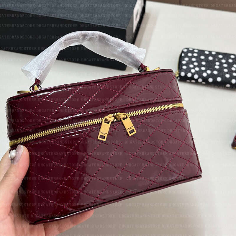 High-end Fashion Womens Leather Cosmetic Zipper Handbag Shoulder Bags Make New Diamond Gaby Makeup Bag Box Bag Card Bag Mirror