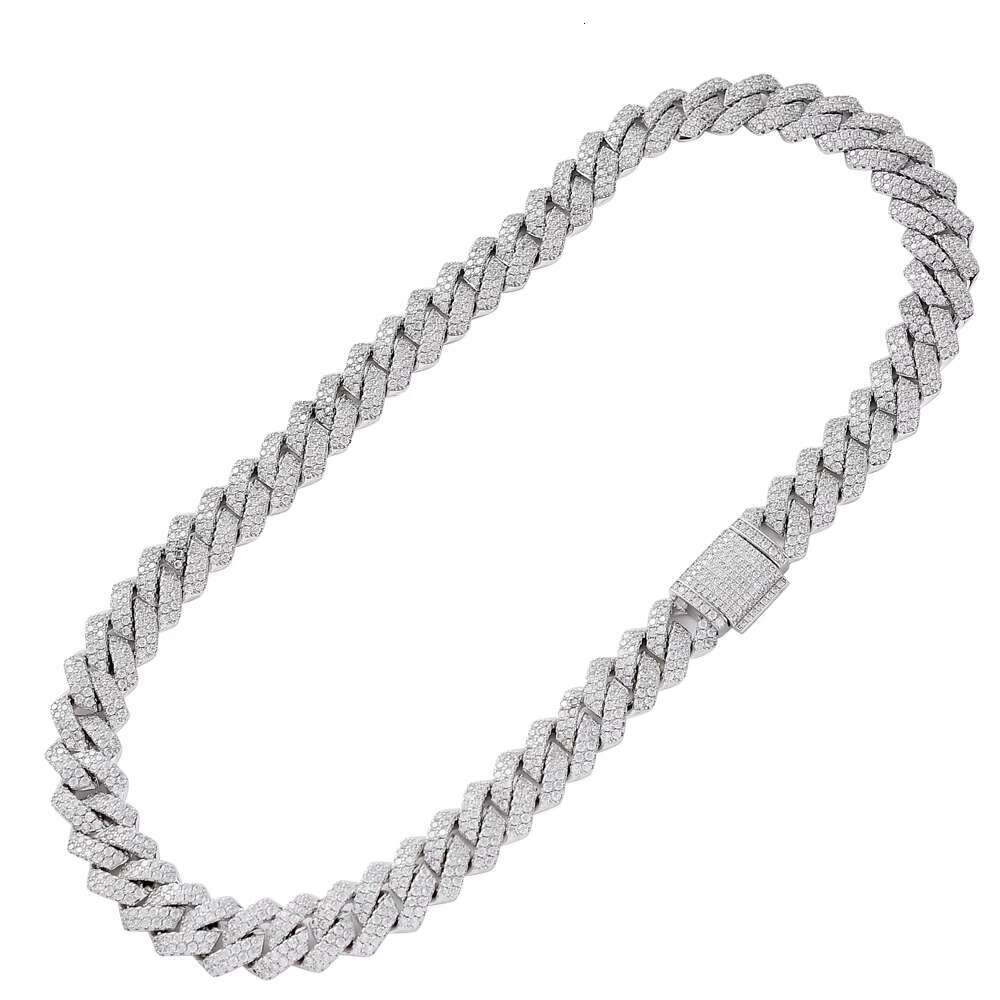 13mm Box Buckle Chain Necklace Rap All Zirconia Men's Cuban Bracelet Hip Hop Jewelry