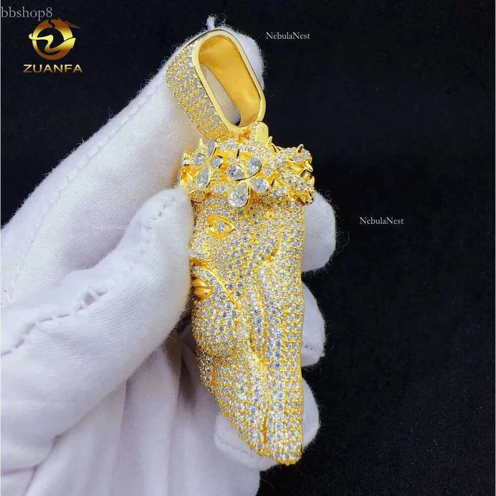 Fashion Vvs Moissanite Gold Plated Sterg Sier Jesus Head Pendant for Hip Hop Jewelry