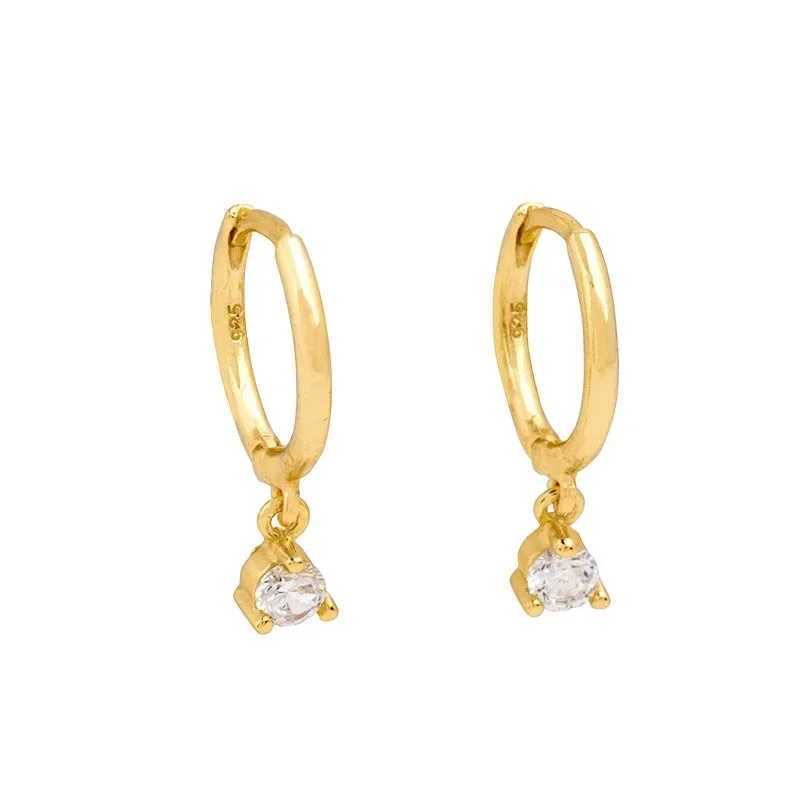 2PC Stainless Steel Little Huggies Hoop Earrings For Women Tiny Crystal Zirconia Pendant Cartilage Earrings Piercing Jewelry Z250408