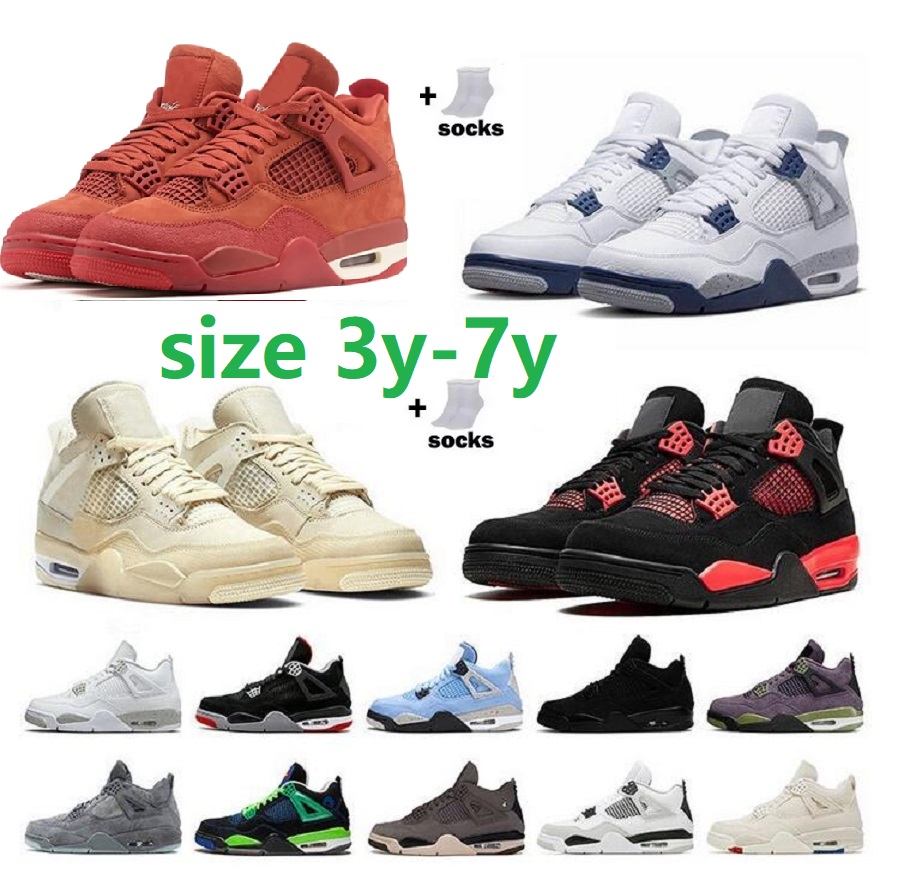 Designer shoes Fear pack White Thunder Military Black bred reimagined red cement Pine green Craft Photon Dust Girls casual sneakers Big kids outdoor sports trainers