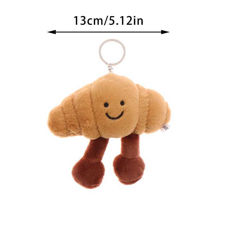 Cow horn plush toy keychain cartoon food soft filled doll pendant car keyring backpack decoration childrens giftXJ250409
