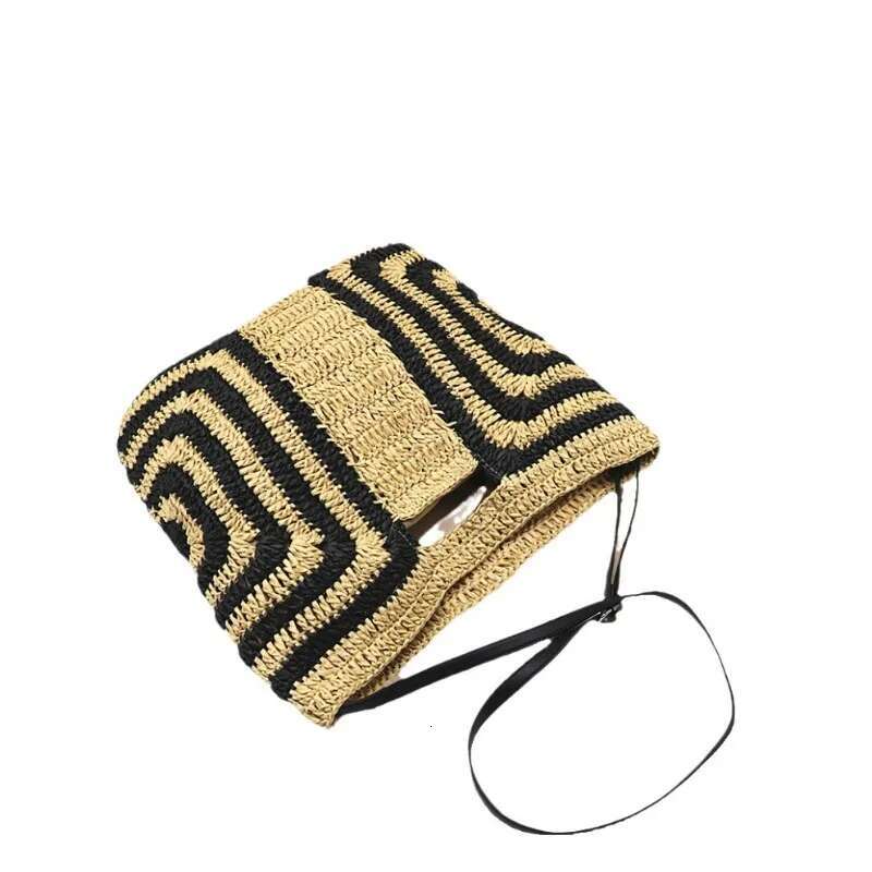 Women's Large Capacity Paper Rope Woven Beach Female Bohemian Shoulder Bag 2024 Designcasual Bali Shopper Tote Ethnic Style