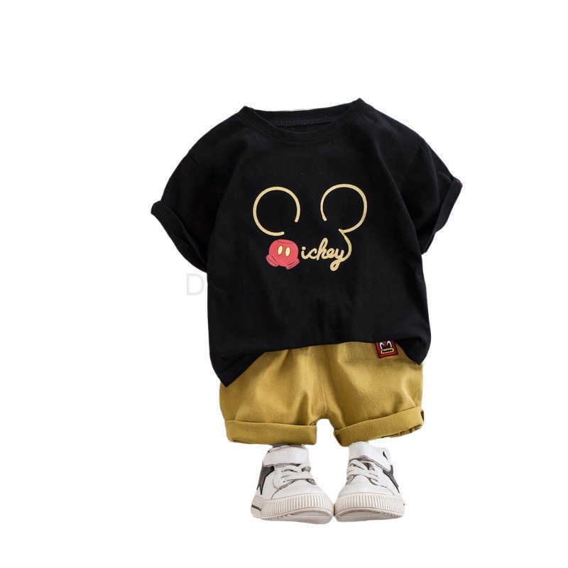 Disney Childrens short sleeved set summer childrens clothing new styles of childrens clothing cartoon T-shirts for middle and young children trendyXJ2