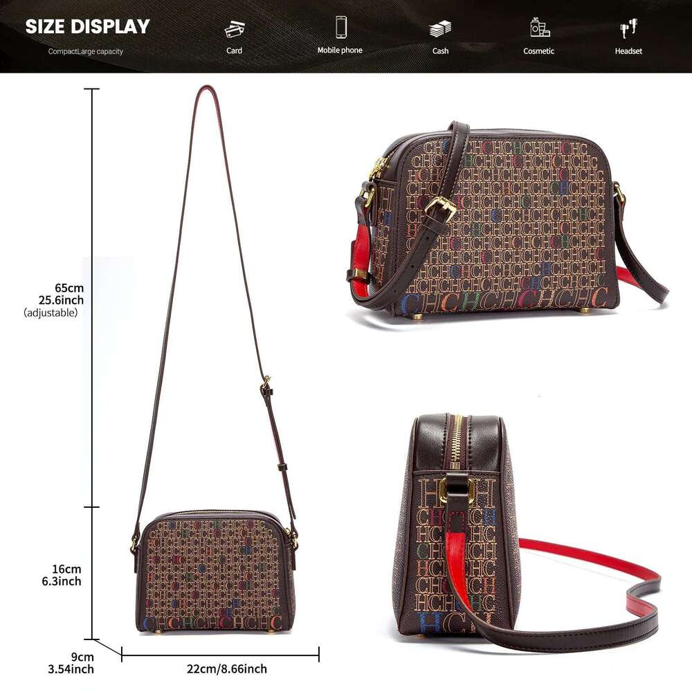 Classic Handbag Fashionable Designer Women's Square PVC Printed Shoulder Bag