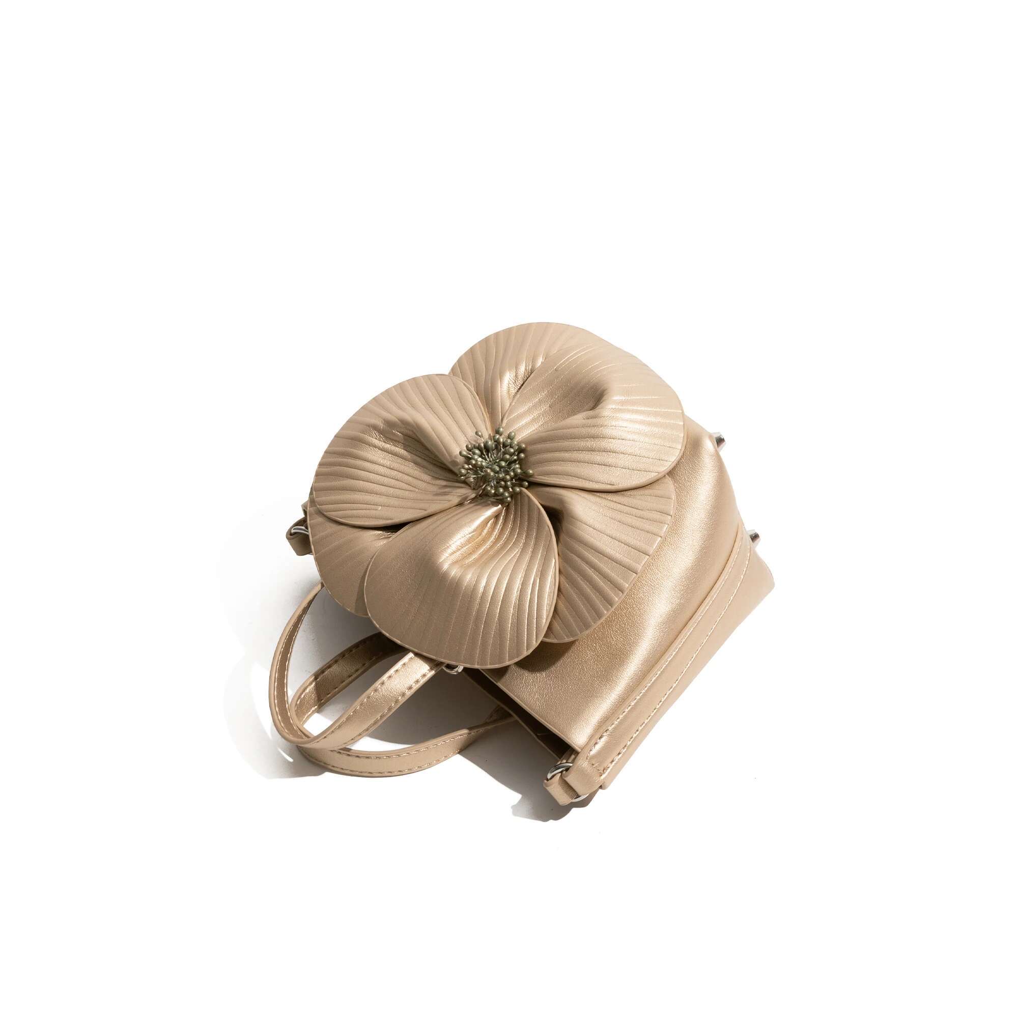 KOKOPEAS French Petal Handbag PU Leather Large Wers Design Fashion Crossbody Bag For Lady Elegant Shoulder Phone Purse