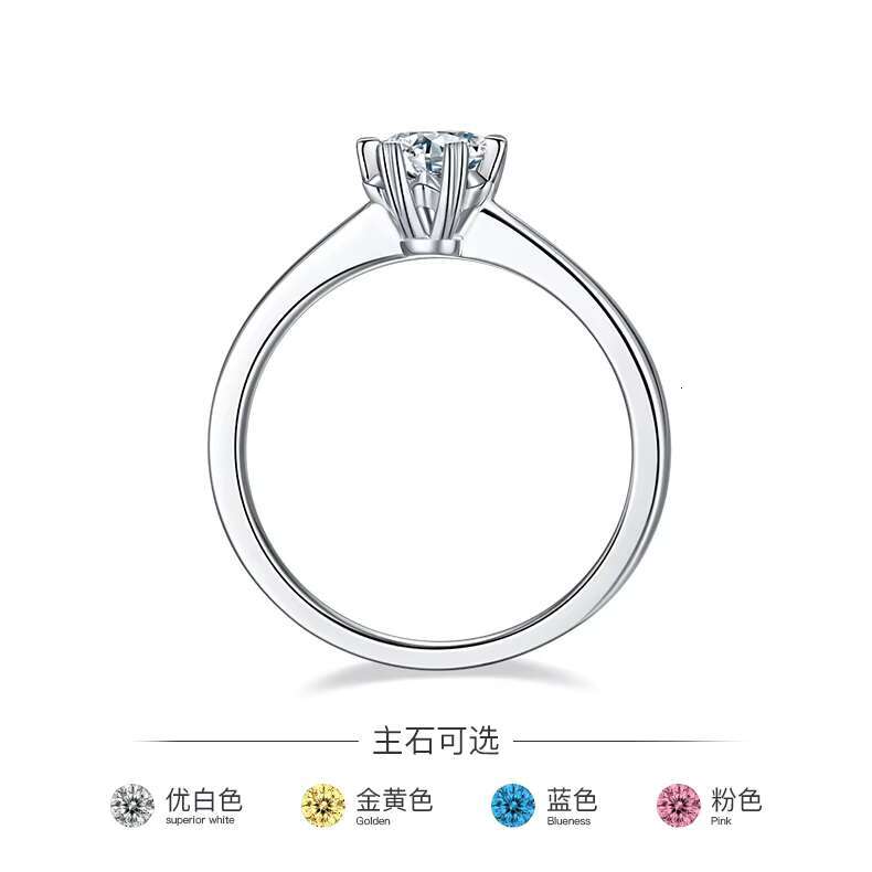 High Quality Fine Jewelry 925 Sterling Silver Solitaire 0.5carat Zircon Ring for Women