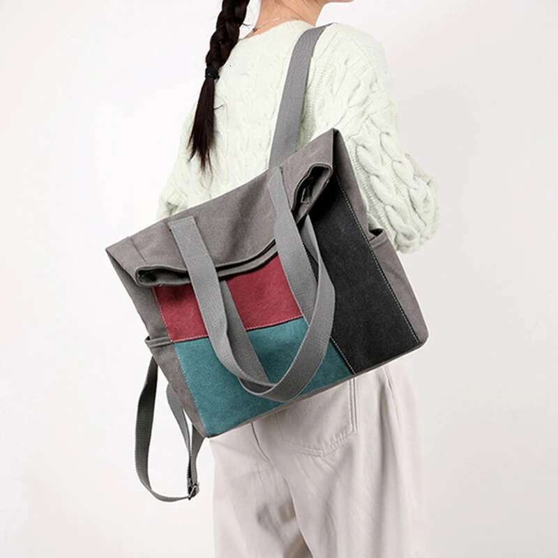 Handbag Crossbody Backpack Students 3-In-1 Pack Work Commute Bag Large Capacity Canvas Handbags Short Trip Storage Daypack