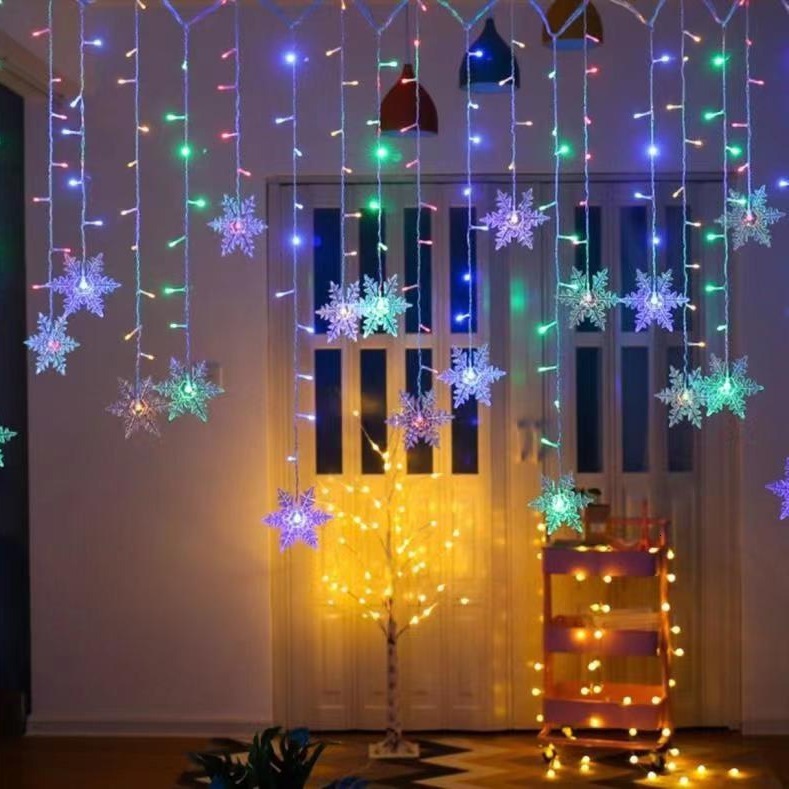 LED snowflake ice strip home curtain party courtyard eaves light, atmosphere decoration light string