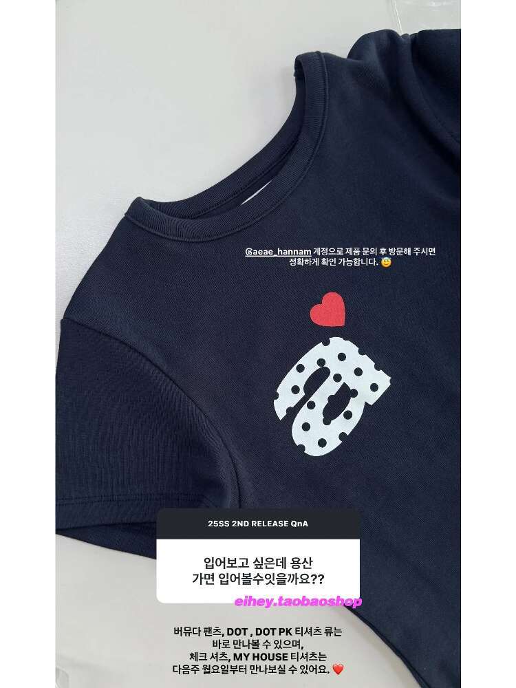 Korean Sweet Cute Polka Dot Letter Slim Fit Short Sleeved T-shirt Summer New Simple Spice Girl Streetwear Grunge Y2k Top