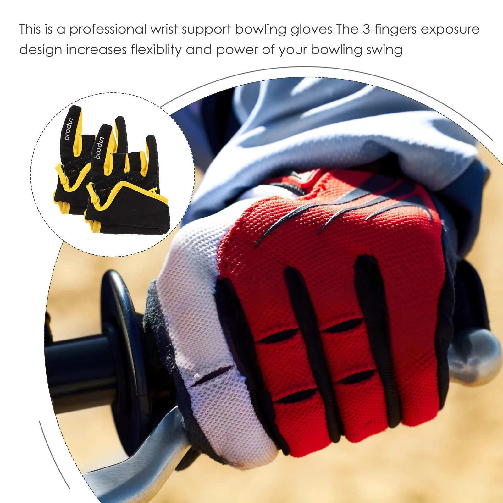 Professional Fingerless Mens Bowling Gloves Non slip Sports Breathable Gloves Non slip 250409