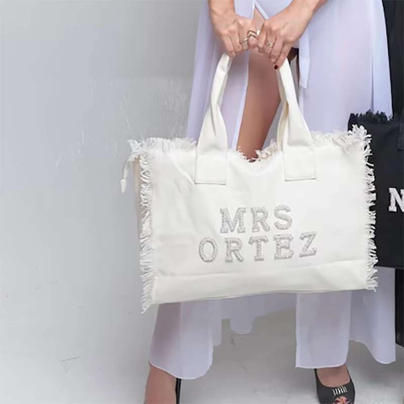 Custom Personalised Mrs Tote Bag Bridal Shower Destination Wedding Bachelorette Hen Do Party Honeymoon Travel Bride To Be Gift
