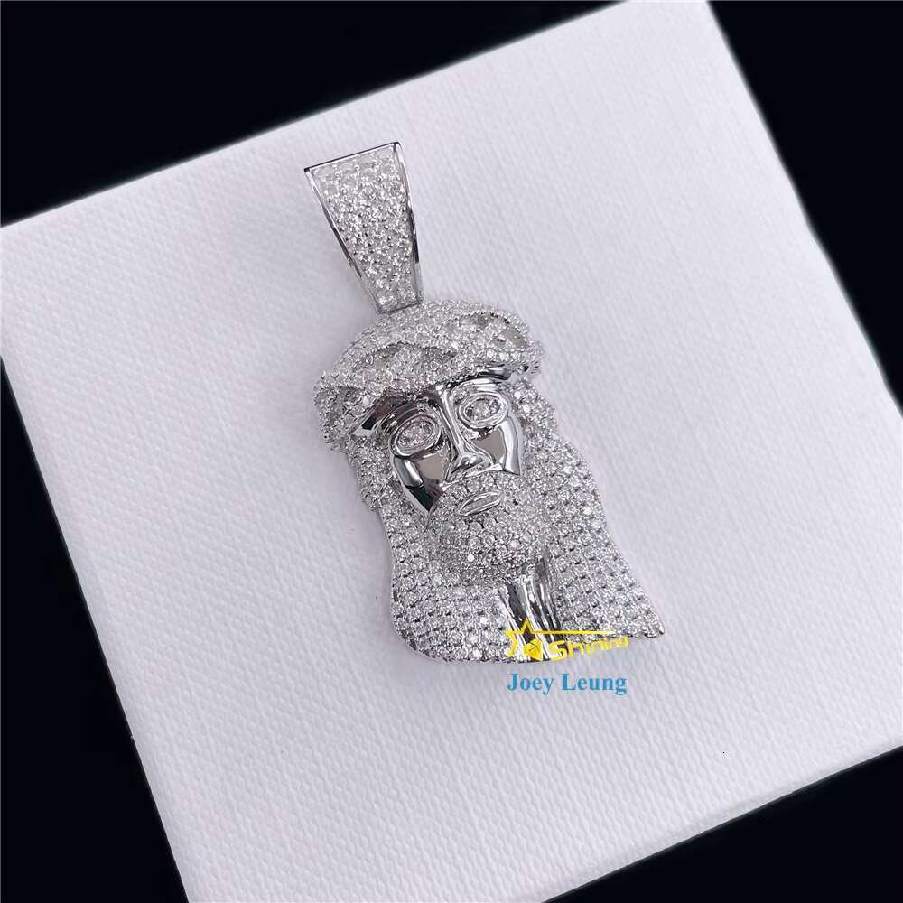 925 Sterling Silver VVS Diamond Mossinate Luxury Iced Out Jewelry Jesus Custom 3D Pendant