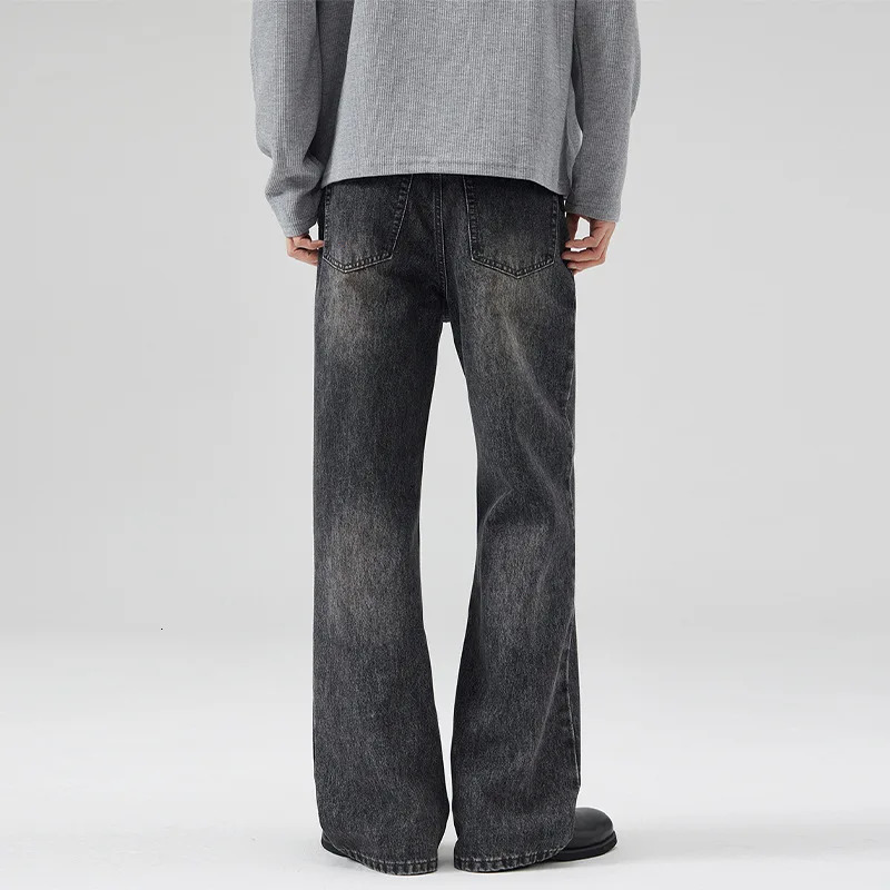 N40 American Simple High Street Retro Trendy Loose Full Match Casual Vintage High silhouette Mens Straight Jeans 250408