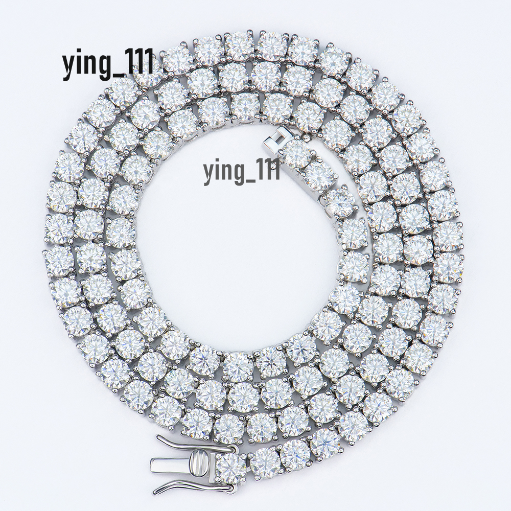 Xingyue 4mm Wholesale Men Women Hip-hop Jewelry 925 Sterling Silver Gra Vvs Mossanite Moissanite Diamond Tennis Chain Necklace