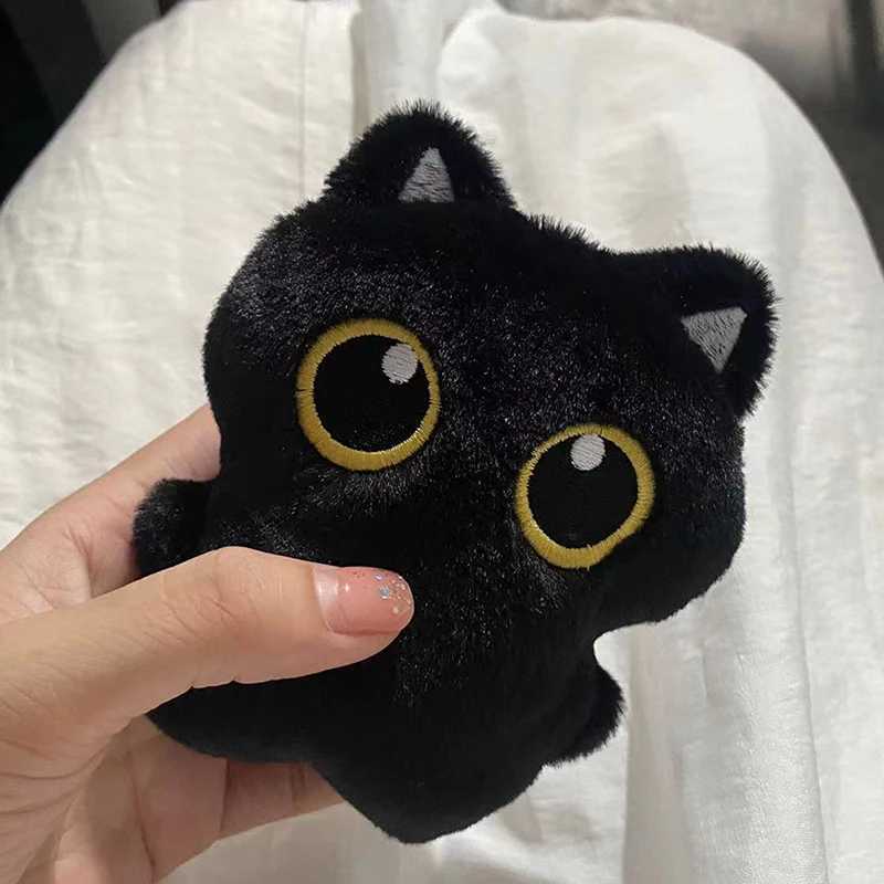 12cm Cute Black Cat Plush Toy Keychain Cartoon Kitten Soft Fill Doll Pendant Car Key Ring Backpack Decoration Childrens GiftXJ250409