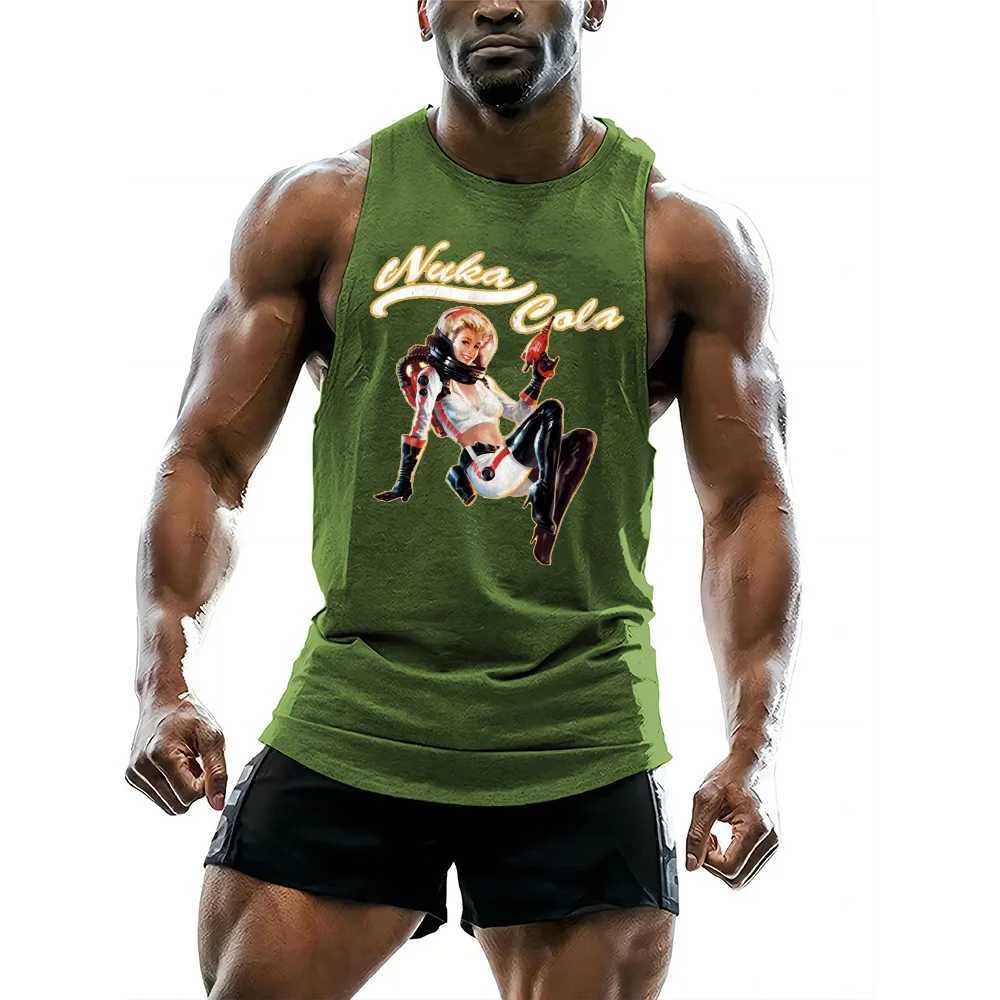 Sleeveless sports vest 2D dumbbell printing gym exercise summer crew neck adult vest quick dryingXJ250409