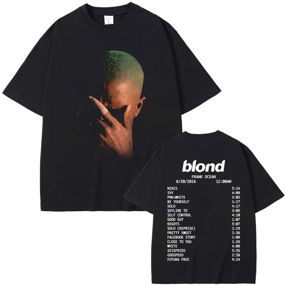 Rap singer Frank fashion retro graphic T-shirt mens ocean hip-hop trend T-shirt mens cotton T-shirtXJ250409