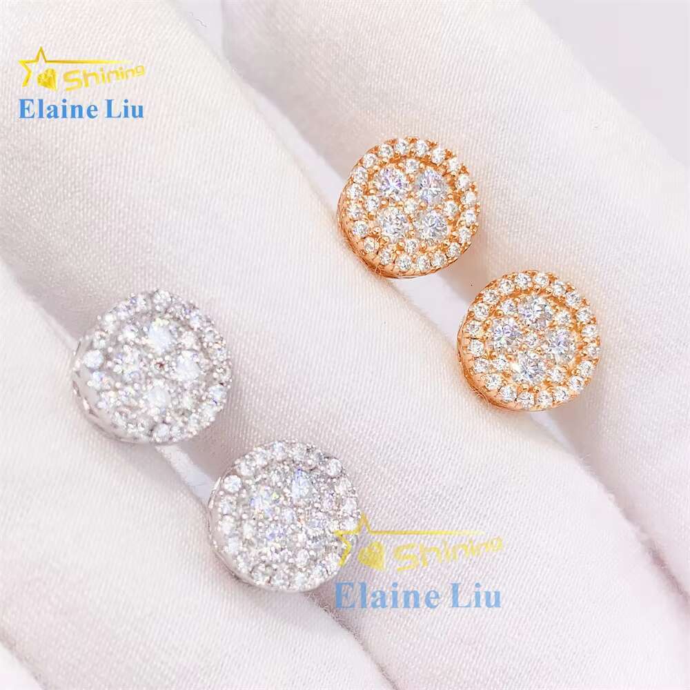 High Quality 18k Gold Plated 925 Sterling Silver Fashion Jewelry Luxury Vvs Moissanite Stud Earrings