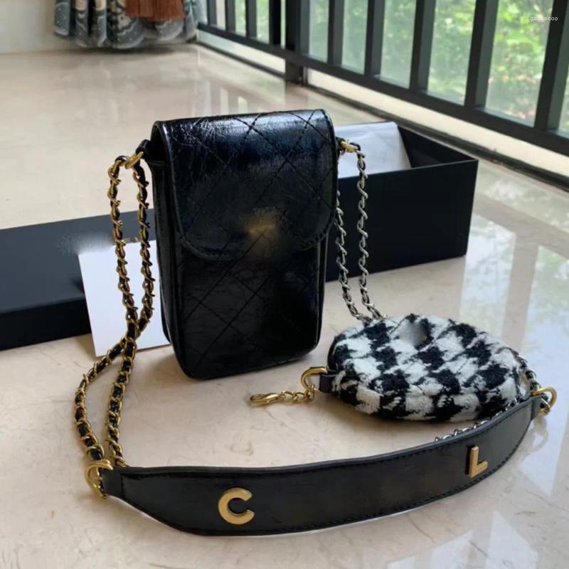 Storage Boxes Dwe74 2 In 1 Medieval Hobo Mobile Phone Box Bag Garden Large Capacity Women Shoulder Chest Pack Lady Tote Chains