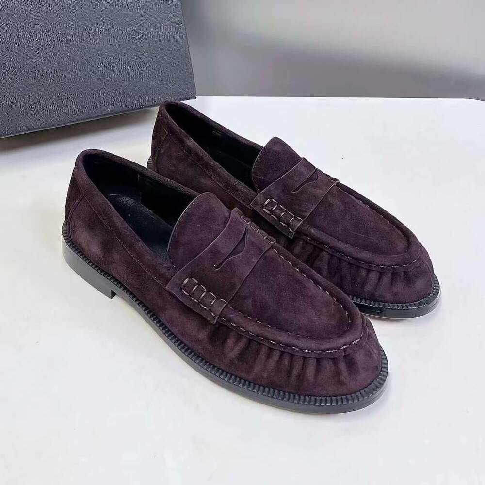 2025 Top Quality British Style Cow Suede Round-Toe Woman Loafers Mary Janes Clogs Mules Shoes Female Slip-Ons atos De Mujer