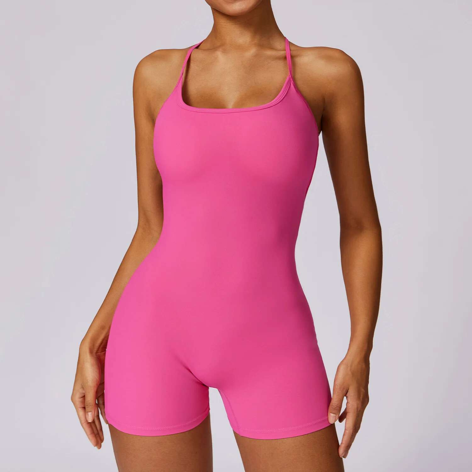 Cross Straps Sport Romper Overalls Activewear Yoga Shorts Jumpsuit Women GYM Scrunched Seam Butt Sports Playsuits