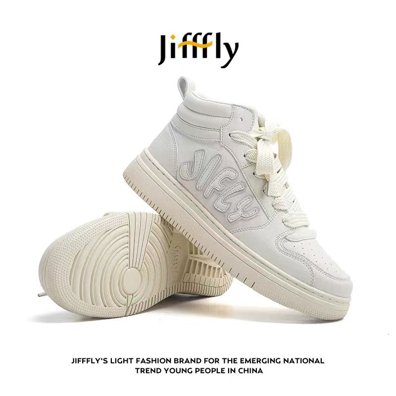 Jifffly high-top plimsolls for men and women 2025 summer new student trend versatile white couple sports shoes