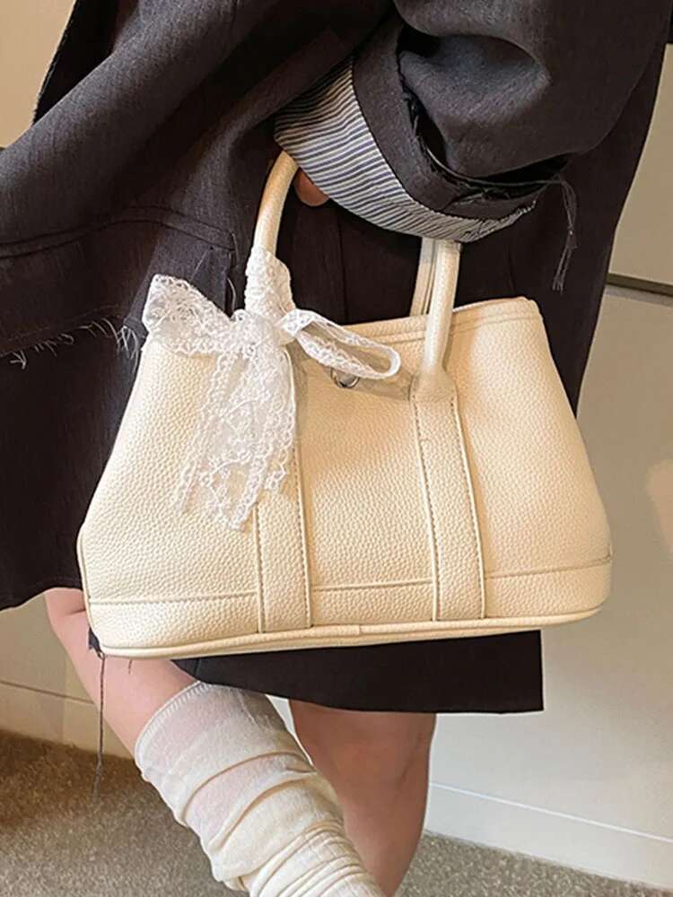 Lizzytsu Elegant Designer Lace Tote Bags Vintage Korean Hobos Women Easymatch Shoulder Streetwear Crossbody Bag