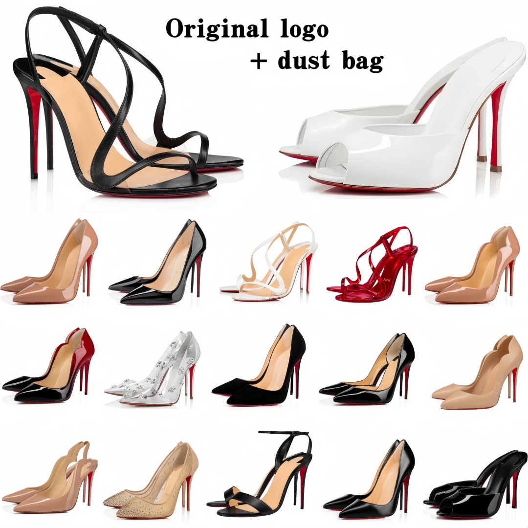 Designer heels Women High Heels Toe Sandals Pointed Red Shiny BottomShoes 8cm 10cm 12cm Stiletto Heel Nude Black Patent Leather Luxury Pumps dust bag Size 35-44