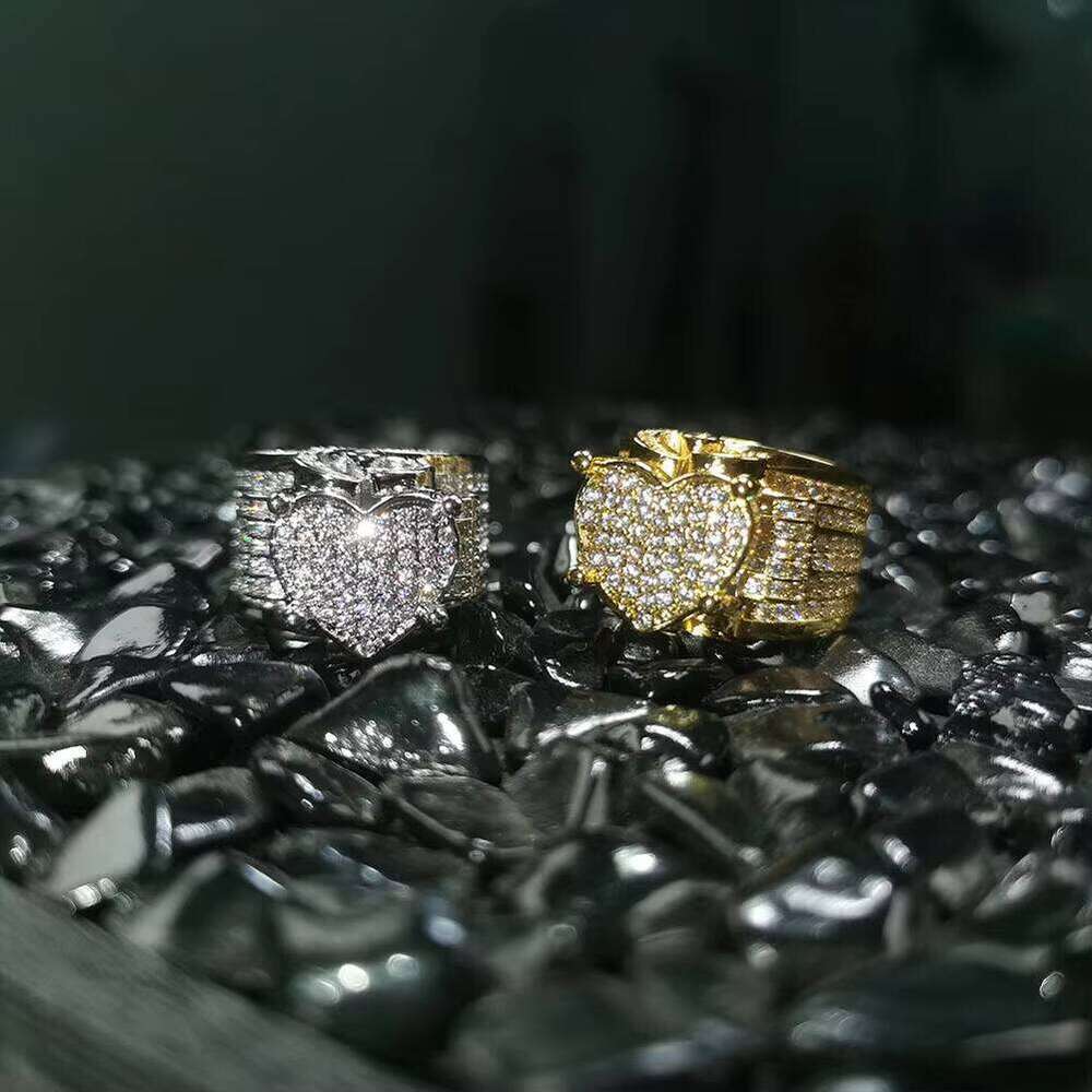 Heavy Industry Design Packaging Luxurious Retro Love Hip-Hop Style Ring Free delivery