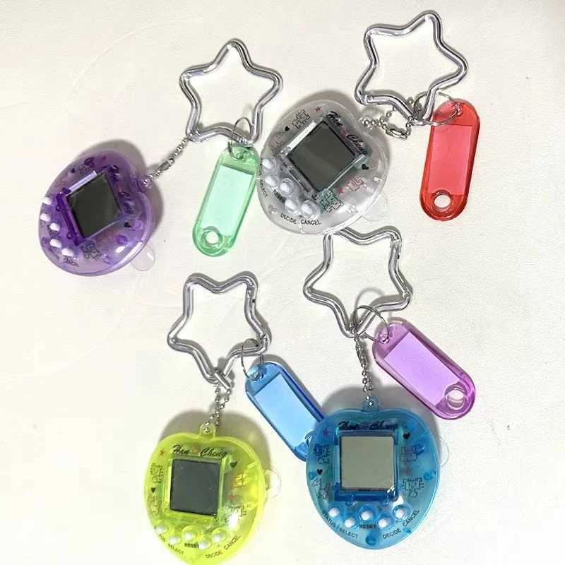 Korean fashion rainbow game console bone keychain Kaii Harajuku charm Y2K crystal heart lock DIY bag pendant keychain retroXJ250409