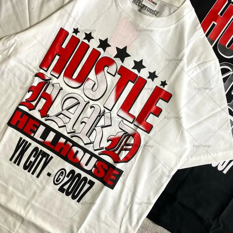 Letter Print Black and White Cotton Oversized Mens Tshirt Y2K Loose Simple Short Sleeve High Street Trendy Zipper Top 250409