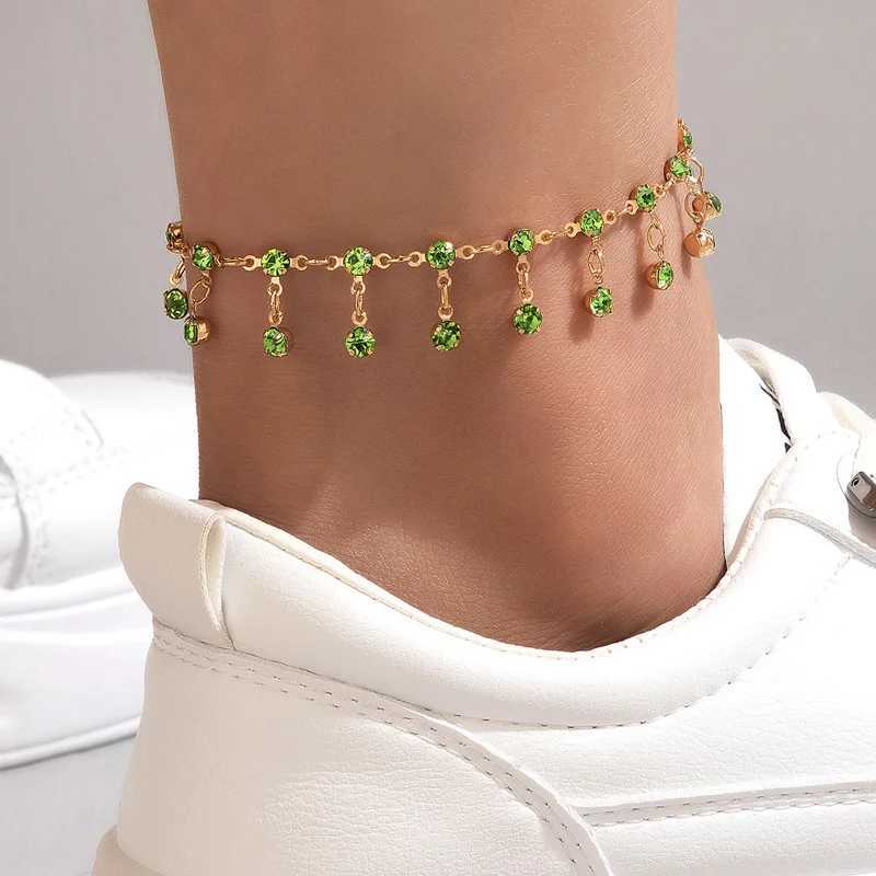 Rhinestones Tassel Anklets for Women Summer Beach Accessories Bohemia Bracelet On The Foot Fashion Anklet Simple Jewelry Female Z250408