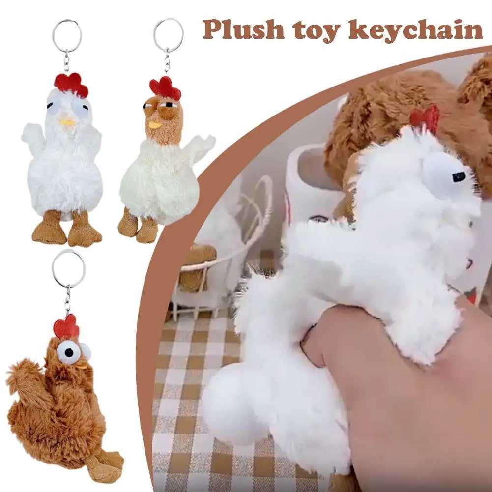 Plush chicken pendant soft cartoon mother egg layer hen keychain filled doll toy hanging decorative bag pendant bag decorationXJ250409