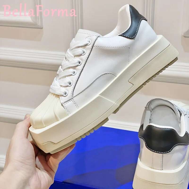 Women's Lace-Up Flats Casual Shoes Irregular Square Head Personalized Creative Niche Design Simple Color Matching Retro Sneakers