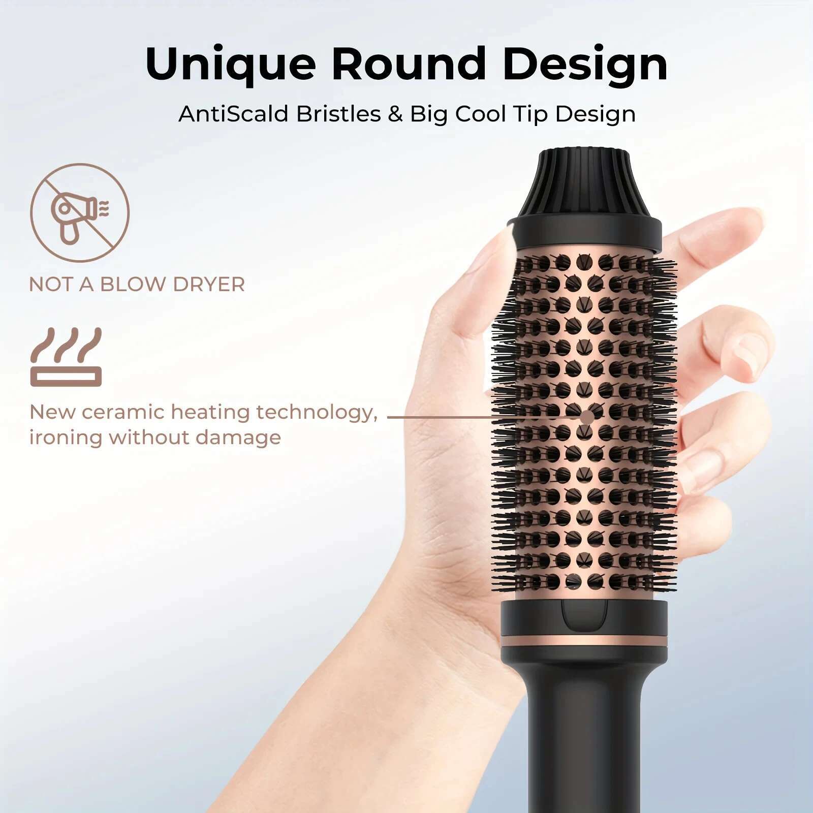 Valentine Gift Curler Straightener Electric Hair Brushes Hot Comb Professional Curg Iron Heated Anti-Scald Thermal Brush