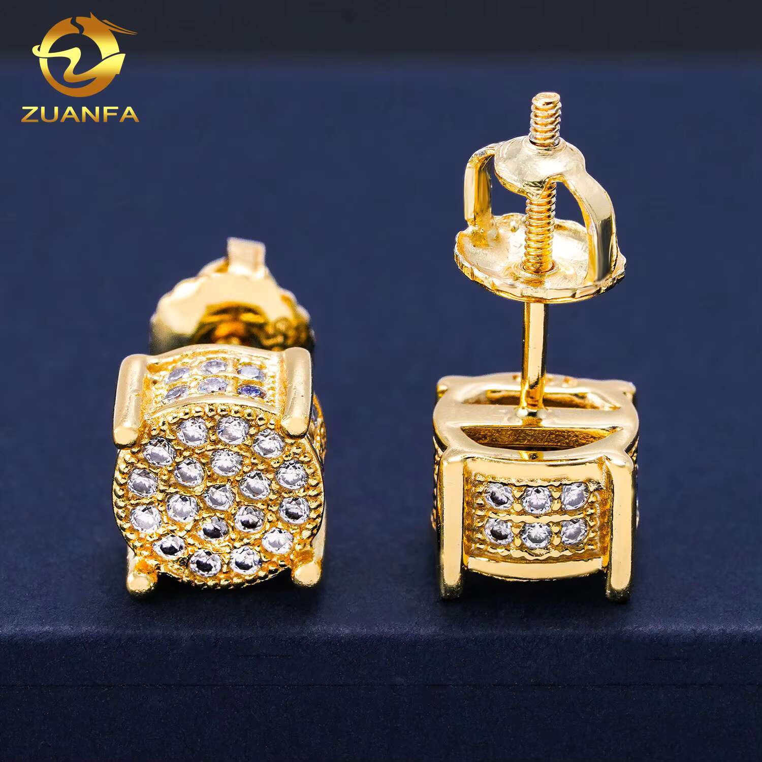 48hours Fast Shipping VVS GRA Certificate Moissanite Diamonds 925 Silver White Gold Plated Stud Earrings Screw Back