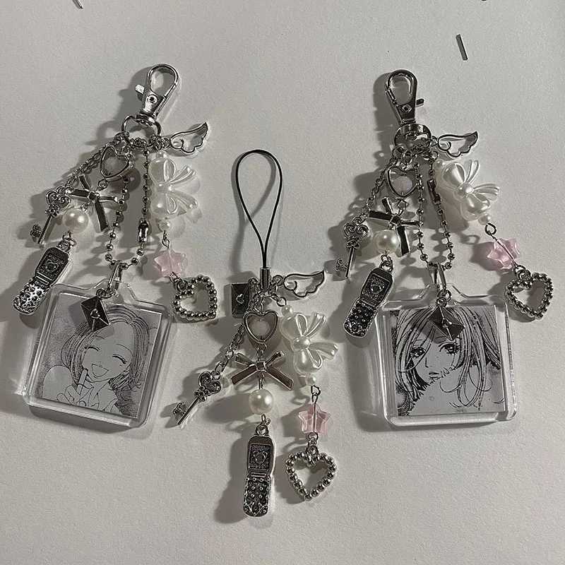 Hachi keychain bead phone charm Y2K handmade productionXJ250409