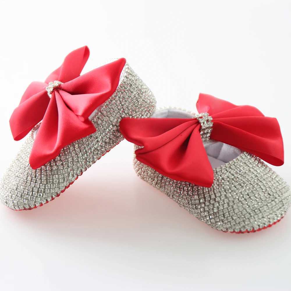 Dollbling Jewelry Rhinestone Festive Baby Girl Bling Red Bottom Kids Pretty Casual Skywalker Soft soled Cute Shoes X250409