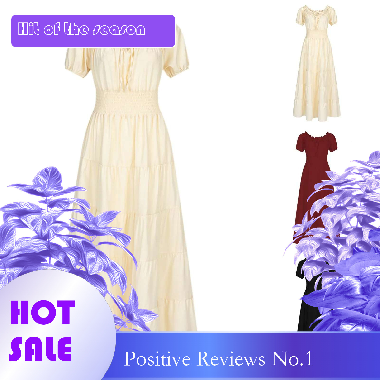 Dongdumaoyi Elegant Medieval Renaissance Dress Boho Short Sleeves Off Shoulder Smocked Waist Retro Pleated Long Costume Gown