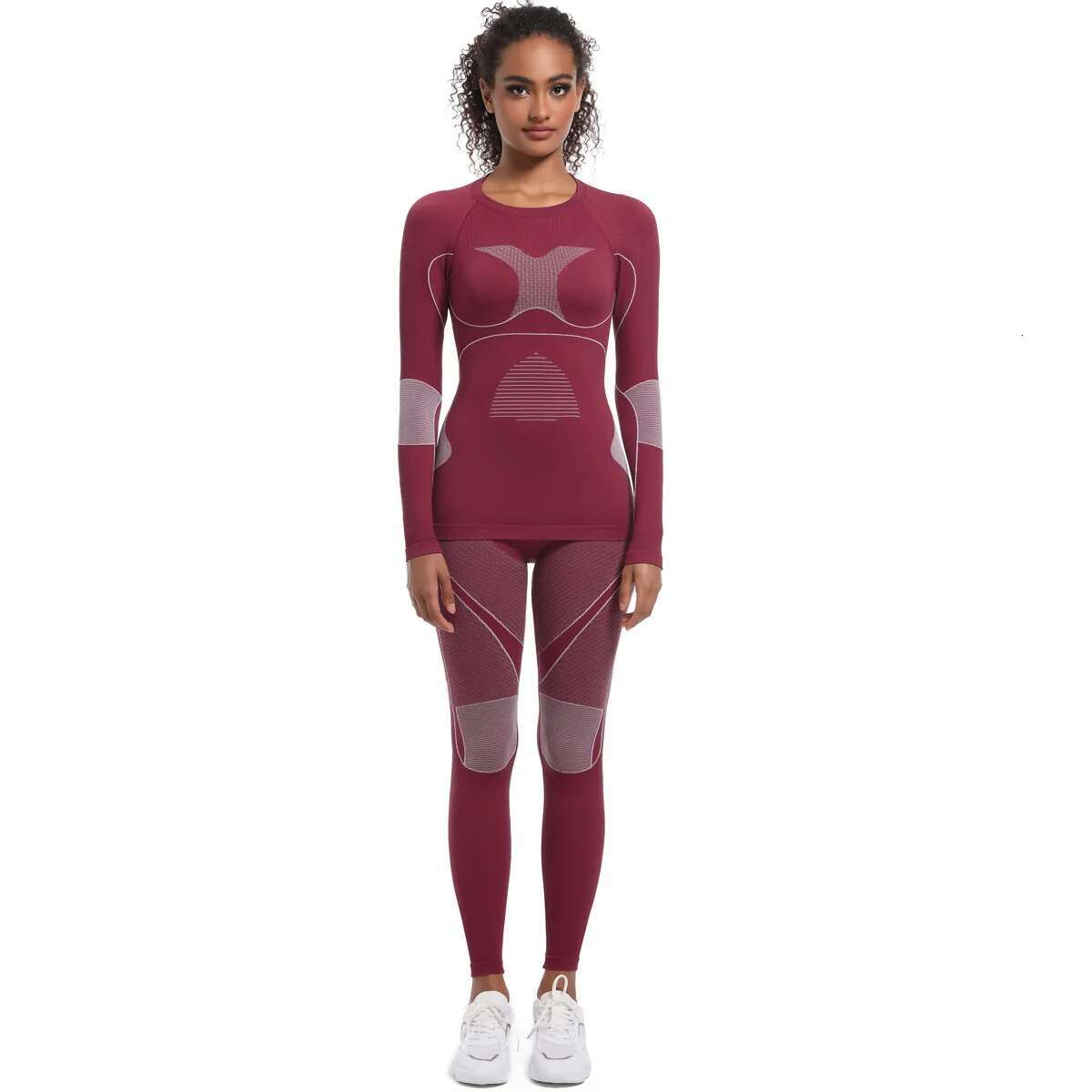 Women's Sets Long Sleeve Yoga Clothing Autumn Winter Seamless Ski Breathable Running Outdoor Cycg Sports Fiess Suit