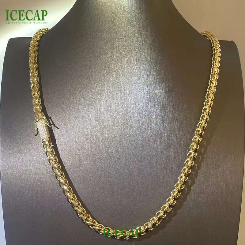 Latest Luxury Design Custom Hip Hop 925 Silver Chain Fashion Jewelry Necklaces Gold Plated Miami Link Chain Necklace for Men